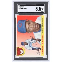 Carte 3,5 authentifiée Ernie Banks Chicago Cubs 1955 Topps n° 28 SGC