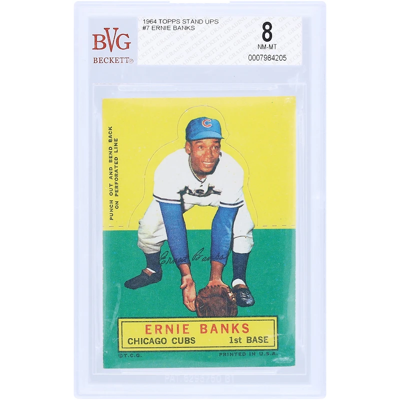 Ernie Banks Chicago Cubs 1964 Topps Stand Ups #7 BVG Carte 8 authentifiée