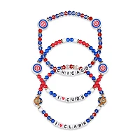 Lot de 3 bracelets d'amitié FOCO des Chicago Cubs
