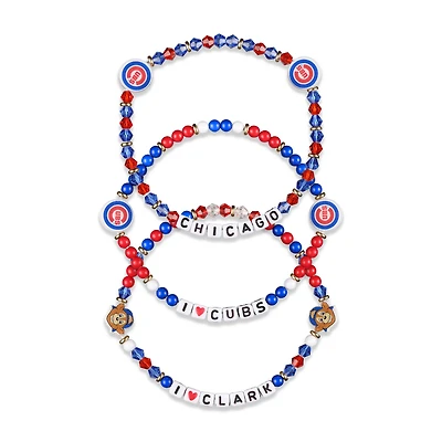 Lot de 3 bracelets d'amitié FOCO des Chicago Cubs