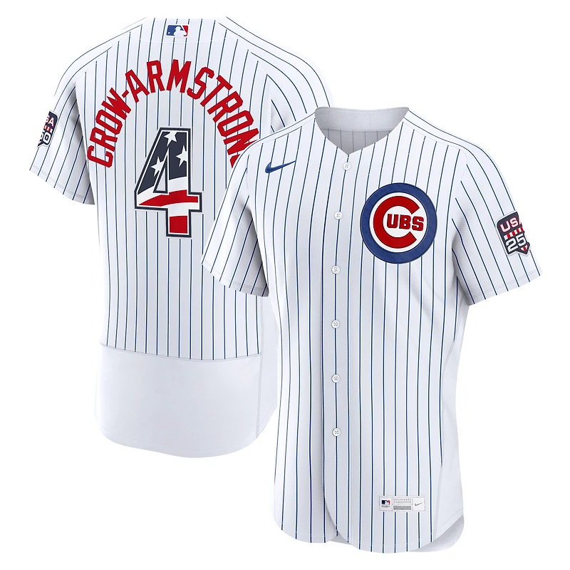 Fourth of July Men's Chicago Cubs Pete Crow-Armstrong Nike White USA 250 Authentic Jersey