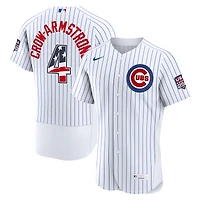 Maillot authentique Nike blanc USA 250 des Cubs de Chicago pour homme, Pete Crow-Armstrong, édition limitée 4 juillet