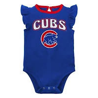 Girls Newborn & Infant Royal/Heather Gray Chicago Cubs Little Fan Two-Pack Bodysuit Set