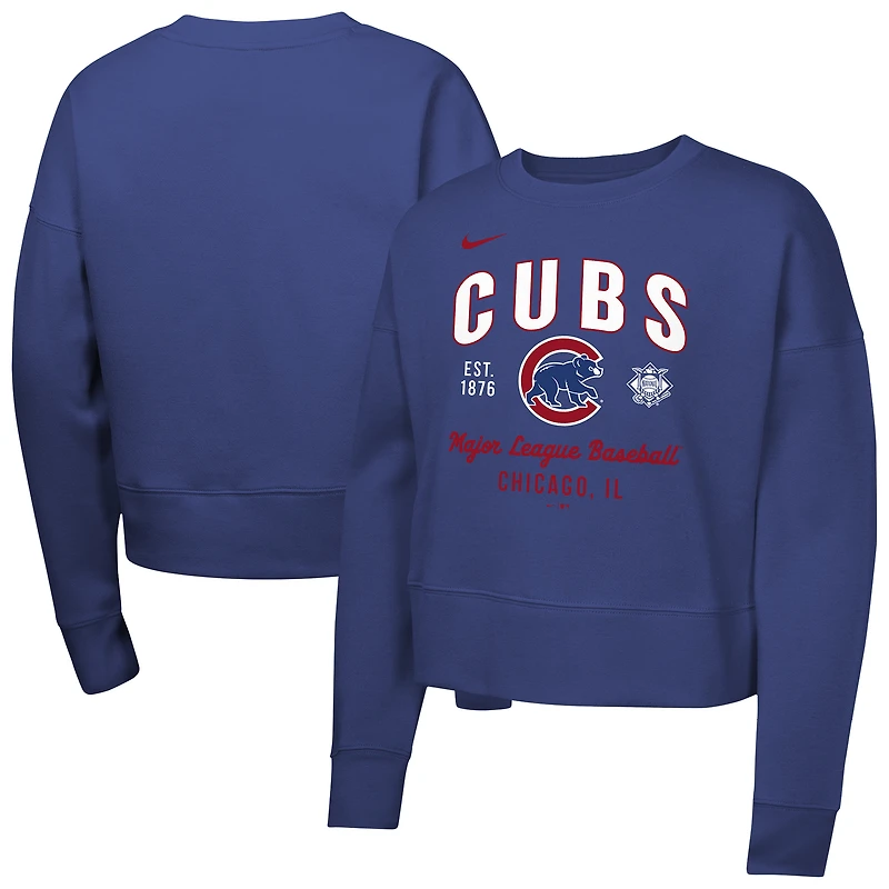 Sweat-shirt en polaire Nike Royal Chicago Cubs pour filles