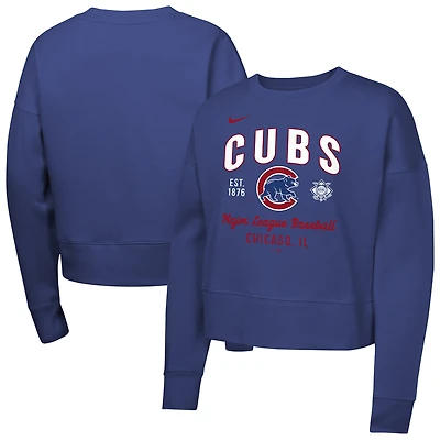 Sweat-shirt en polaire Nike Royal Chicago Cubs pour filles