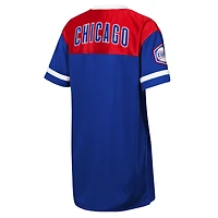 Girls Youth Outerstuff  Royal Chicago Cubs Big League Cheer V-Neck T-Shirt Dress