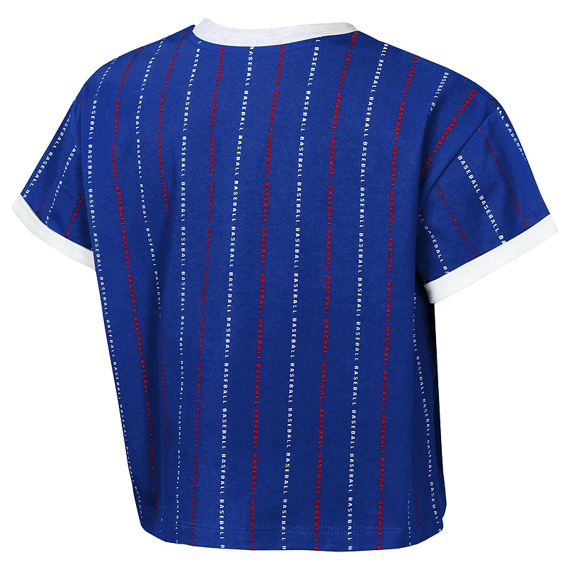T-shirt tendance Outerstuff Royal Chicago Cubs Tech Keeper pour jeunes filles
