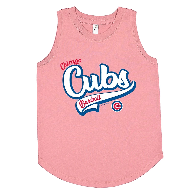 Débardeur rose doux comme un raisin pour filles des Chicago Cubs