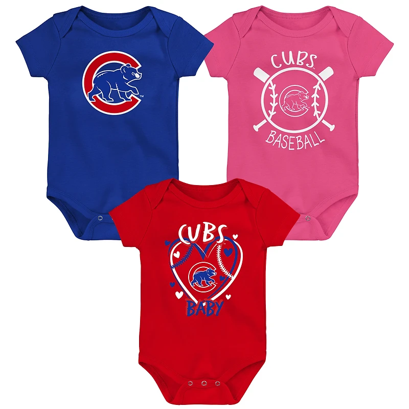 Infant Chicago Cubs Slide Home Three-Pack Bodysuit Set