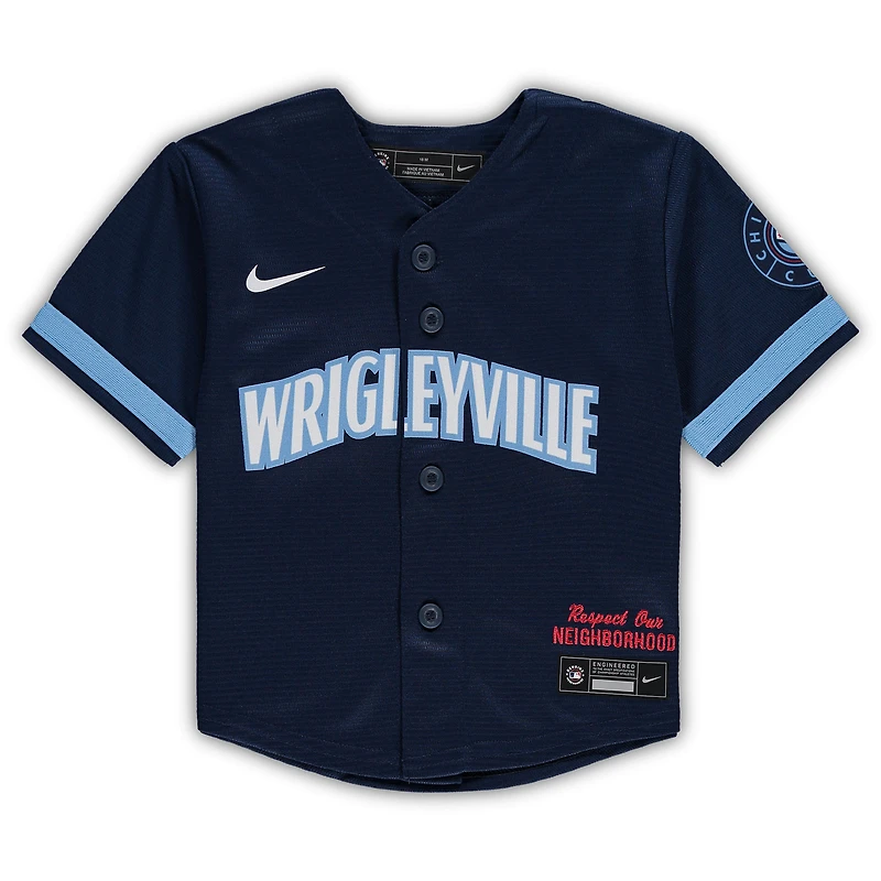 Maillot Nike bleu marine Chicago Cubs MLB City Connect Replica pour enfant