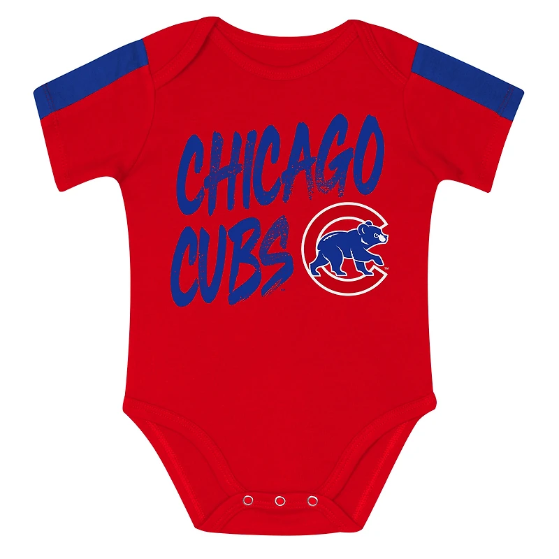 Ensemble 3 pièces pour bébé Outerstuff Chicago Cubs Double Down Body et pantalon