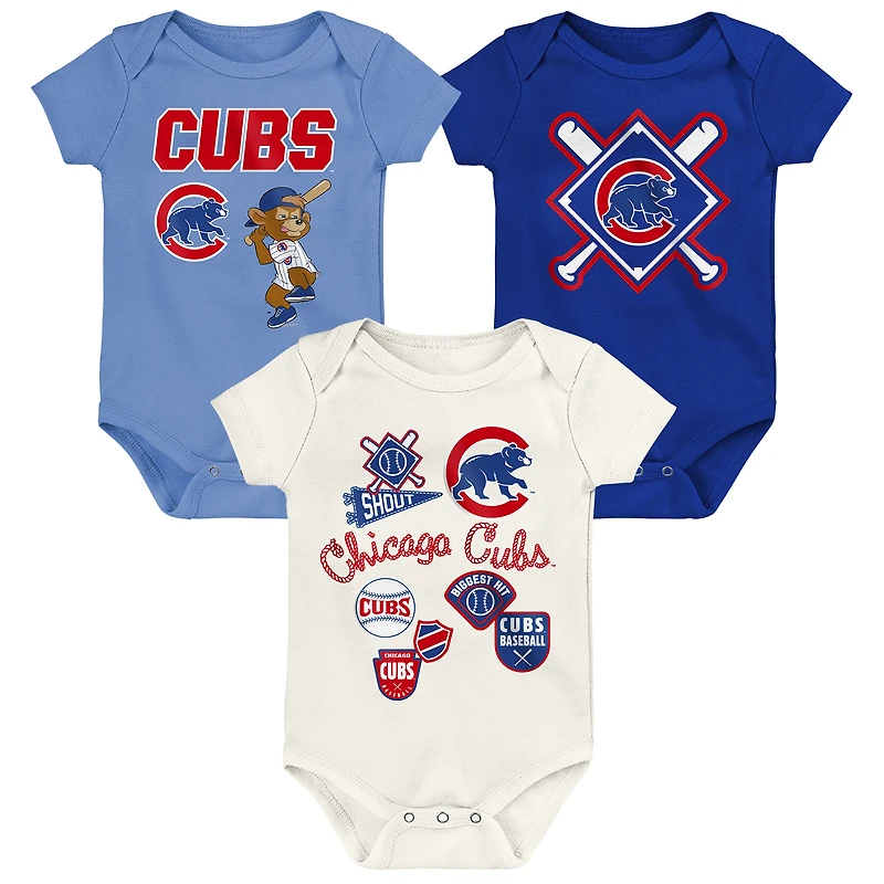 Infant Outerstuff Chicago Cubs Home Plate 3-Piece Bodysuit Set