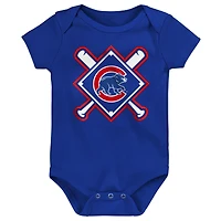 Infant Outerstuff Chicago Cubs Home Plate 3-Piece Bodysuit Set