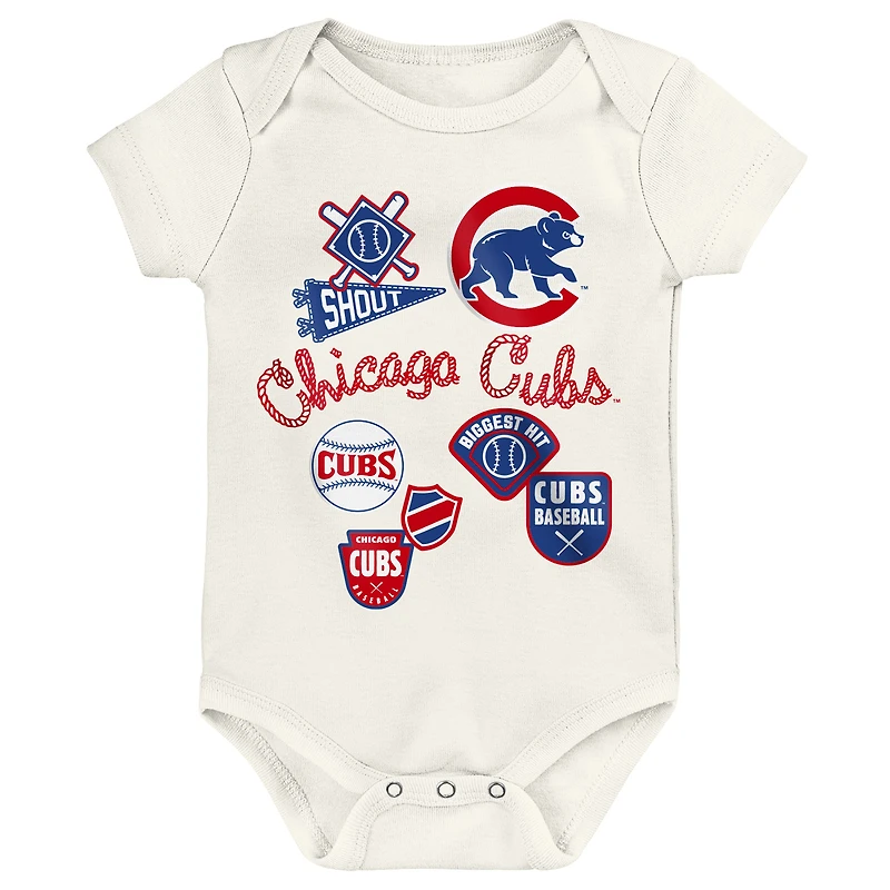 Infant Outerstuff Chicago Cubs Home Plate 3-Piece Creeper Set