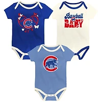 Infant Outerstuff  Chicago Cubs Home Team 3-Pack Bodysuit Set