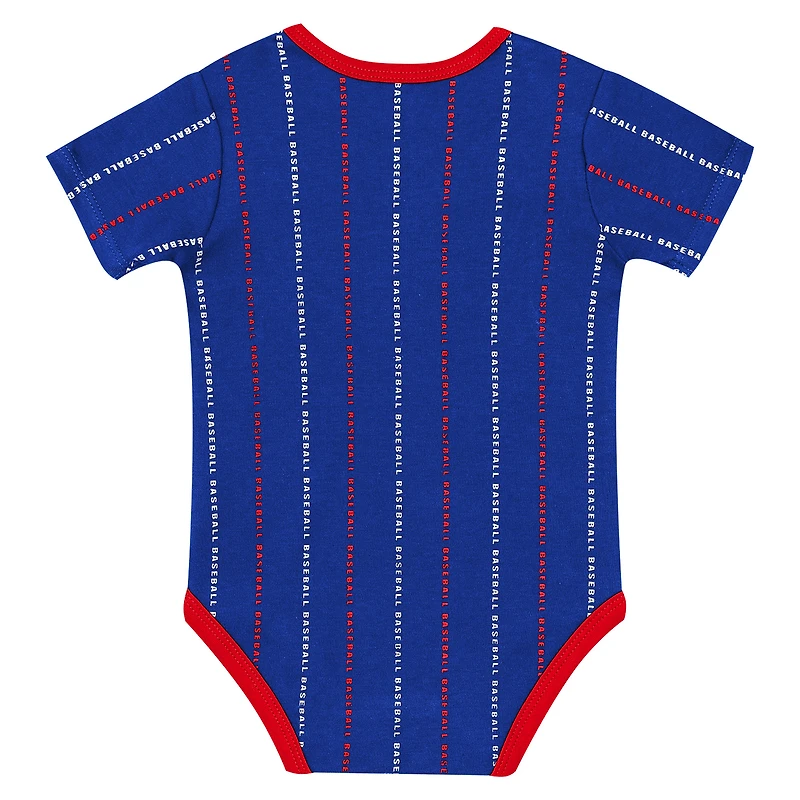 Ensemble body et short Baby Outerstuff blanc/bleu Chicago Cubs Lead Run
