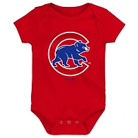 Infant Royal/Red/Gray Chicago Cubs Born To Win 3-Pack Bodysuit Set