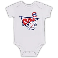 Lot de 3 bodys Chicago Cubs Biggest Little Fan pour bébé Royal/Blanc/Gris chiné