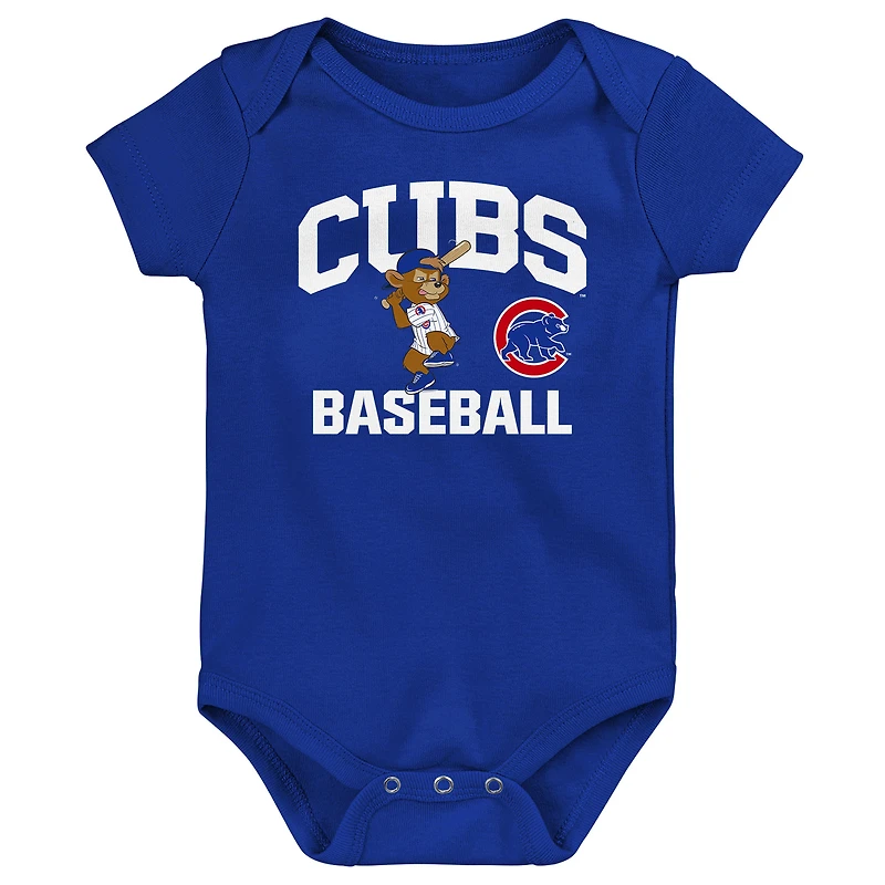 Lot de 3 bodies bleus pour bébé Chicago Cubs Batter Up