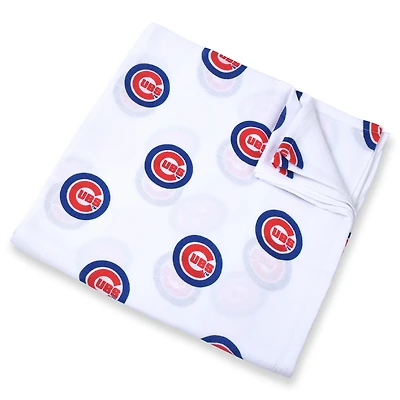 Couverture d'emmaillotage en mousseline 47'' x 47'' pour bébé Three Little Anchors White Chicago Cubs