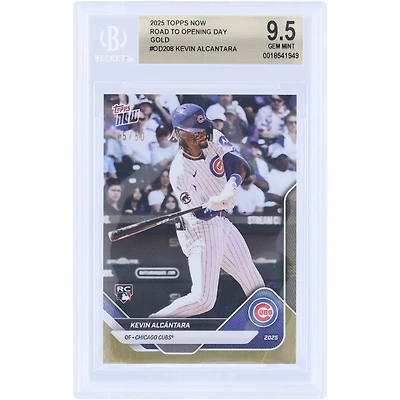 Carte de recrue Kevin Alcantara, Chicago Cubs 2025 Topps Now Road To Opening Day, feuille d'or #OD-208 #/50, authentifiée BGS 9.5
