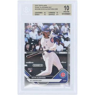 Carte recrue Kevin Alcantara Chicago Cubs 2025 Topps Now Road to Opening Day #OD-208 authentifiée BGS - Sous-notes 10,10,10,9,5