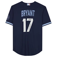 Maillot réplique Nike City Connect autographié par Kris Bryant des Cubs de Chicago avec inscription « Go Cubs Go »