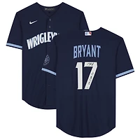 Kris Bryant Chicago Cubs Autographed Nike City Connect Replica Jersey with "Go Cubs Go" Inscription