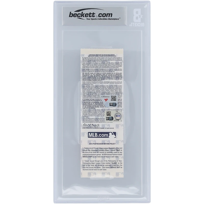 Kris Bryant Chicago Cubs NLCS Game 1 Beckett Fanatics Witnessed Authenticated 9/10 Ticket from October 15, 2016
