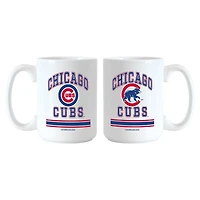 Ensemble de tasses Logo Brands Chicago Cubs 15 oz. Modèle actuel et rétro
