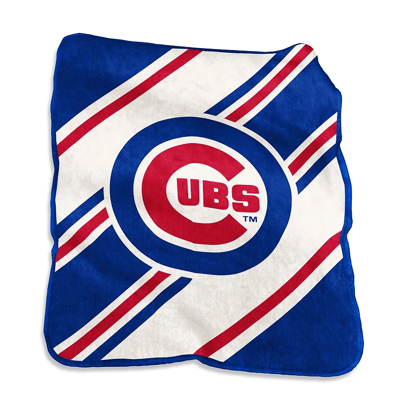 Couverture à rayures Raschel 50" x 60" avec logo des Chicago Cubs