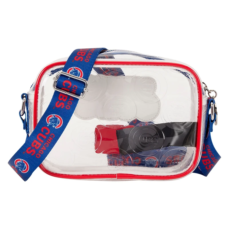 Loungefly Chicago Cubs Clear All Over Logo Crossbody Bag