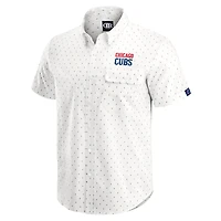 Men's Darius Rucker Collection by Fanatics  Cream Chicago Cubs Printed Button-Down Shirt
