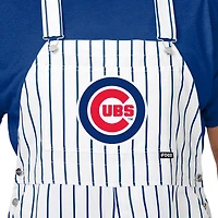 Men's FOCO  White Chicago Cubs Pinstripe Bib Overalls