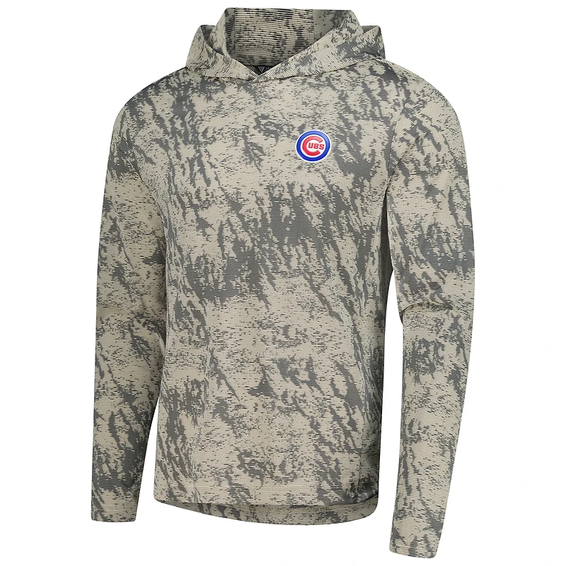 Men's Levelwear  Tan Chicago Cubs Insignia Lightweight Long Sleeve Hooded T-Shirt