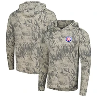 Men's Levelwear  Tan Chicago Cubs Insignia Lightweight Long Sleeve Hooded T-Shirt