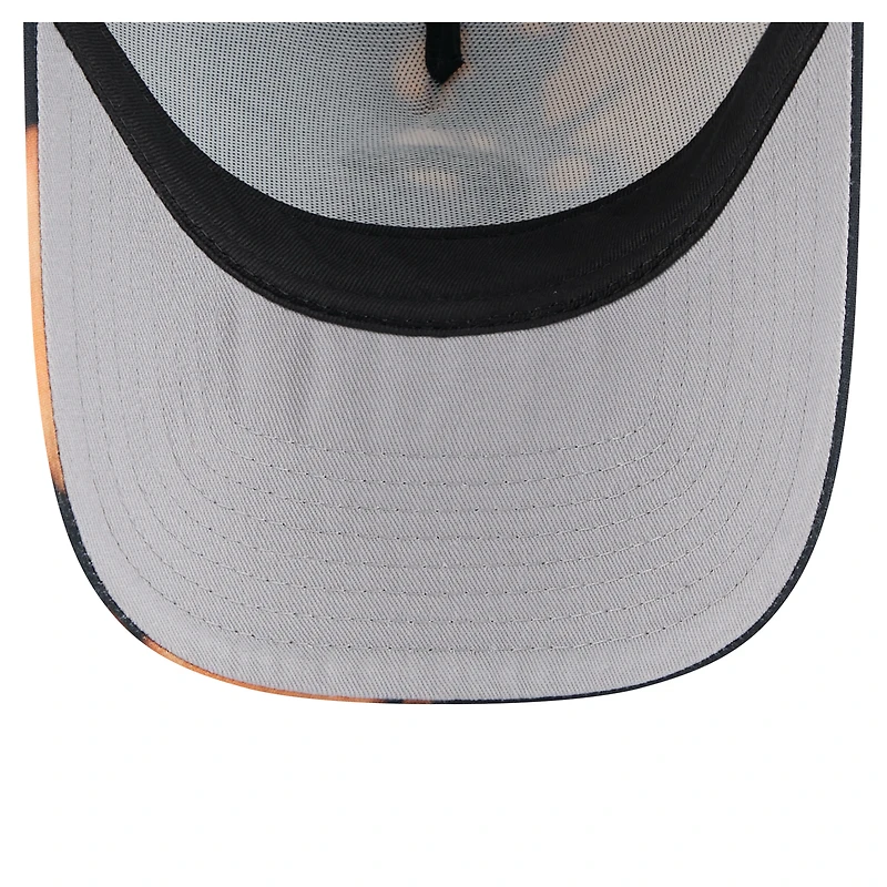 Men's New Era  Black Chicago Cubs Bleached A-Frame 9FORTY Adjustable Hat