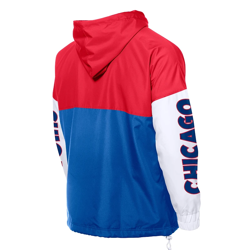 Coupe-vent à capuche entièrement zippé New Era Royal/Red Chicago Cubs pour homme