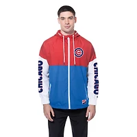 Coupe-vent à capuche entièrement zippé New Era Royal/Red Chicago Cubs pour homme