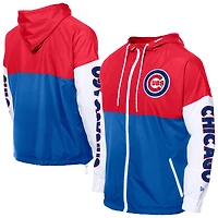 Coupe-vent à capuche entièrement zippé New Era Royal/Red Chicago Cubs pour homme