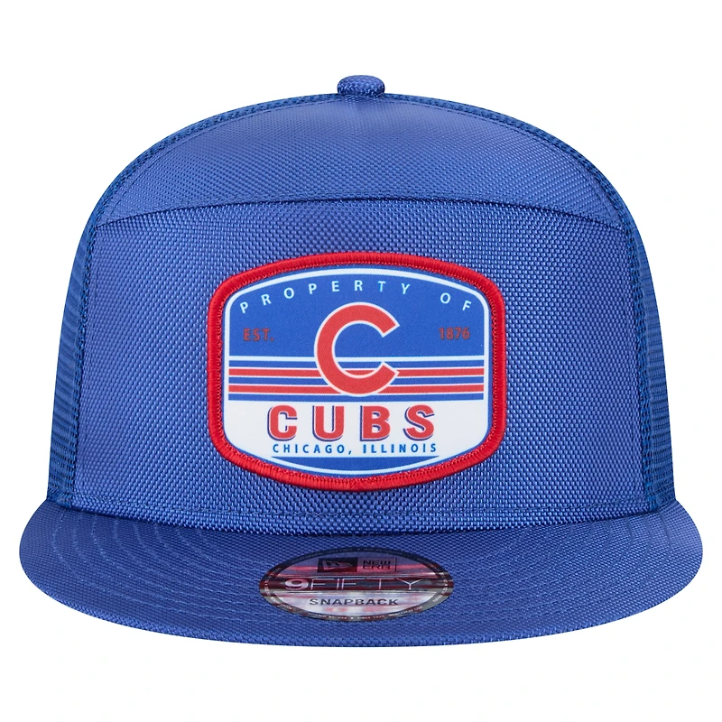Casquette Snapback 9FIFTY Trucker à panneau fendu New Era Royal Chicago Cubs pour homme