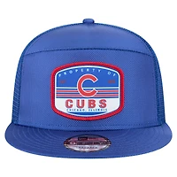 Casquette Snapback 9FIFTY Trucker à panneau fendu New Era Royal Chicago Cubs pour homme