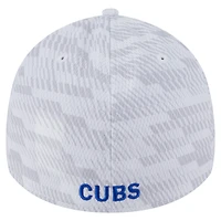 Casquette extensible New Era blanche Chicago Cubs Graded 39THIRTY pour homme
