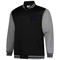 Veste universitaire à boutons-pression complète pour homme Profile Chicago Cubs noir/gris
