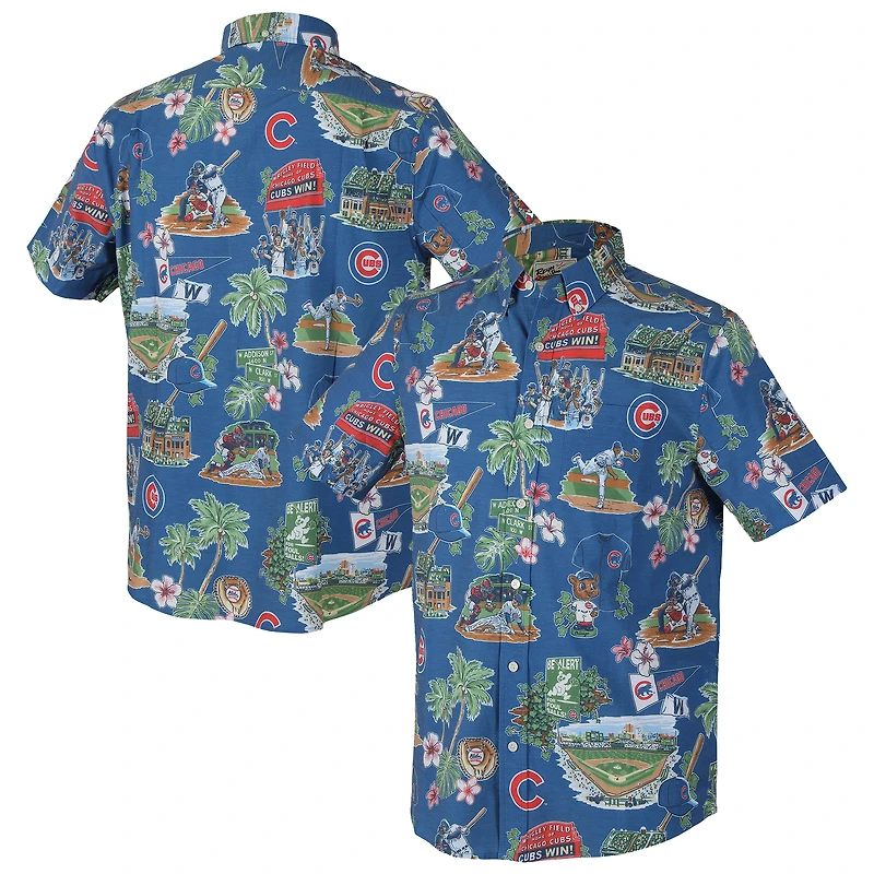 Chemise boutonnée à trois mélanges Reyn Spooner Royal Chicago Cubs pour homme