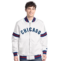 Veste universitaire blanche à boutons-pression Cooperstown Scout des Chicago Cubs pour homme