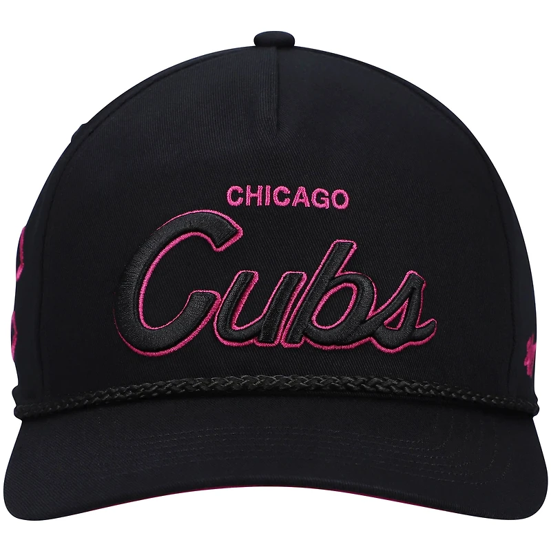 Casquette snapback avec sous-visière Hitch Orchid des Cubs de Chicago '47 noires pour hommes