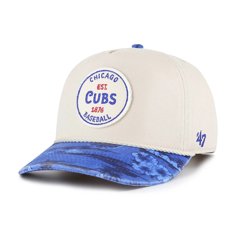 Casquette ajustable à nœud en corde Fiji des Cubs de Chicago pour homme, couleur crème/bleu marine, modèle 47