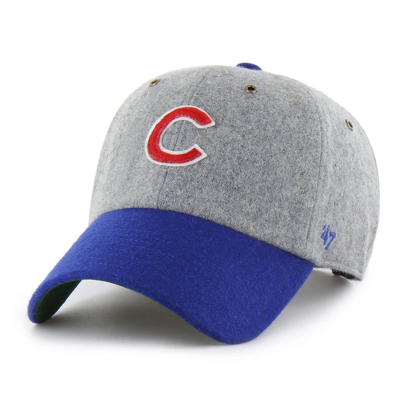 Men's '47 Gray/Royal Chicago Cubs Golden Age Wool Clean Up Adjustable Hat