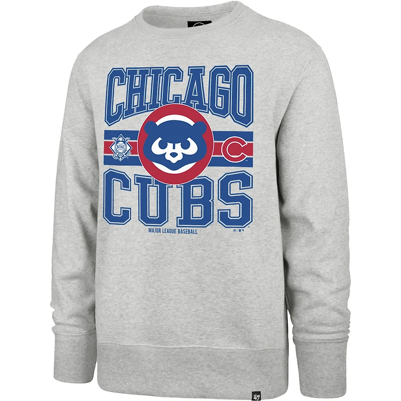 Sweat-shirt à capuche gris pour homme avec lettres « 47 » des Chicago Cubs